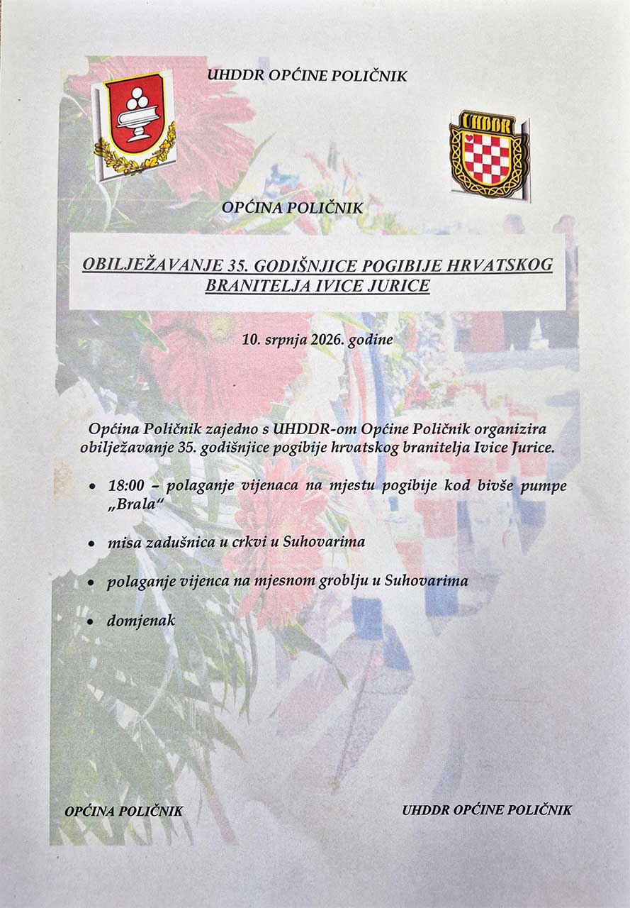 Obilježavanje 35. godišnjice pogibije hrvatskog branitelja Ivice Jurice